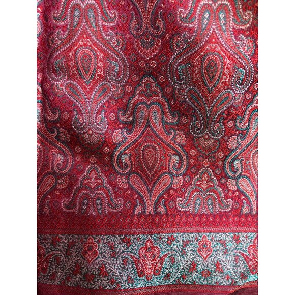 100% Silk Scarf, Silk Meditatiom Shawl, Silk Shawl, Silk Paisley Scarf, Brocade - Picture 8 of 10
